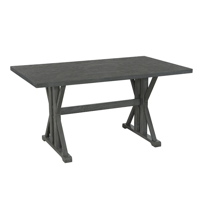 Farmhouse Style 6-Piece Dining Table Set with 4 Upholstered Dining Chairs and Bench