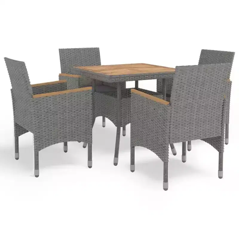 vidaXL Dining Set Grey and brown