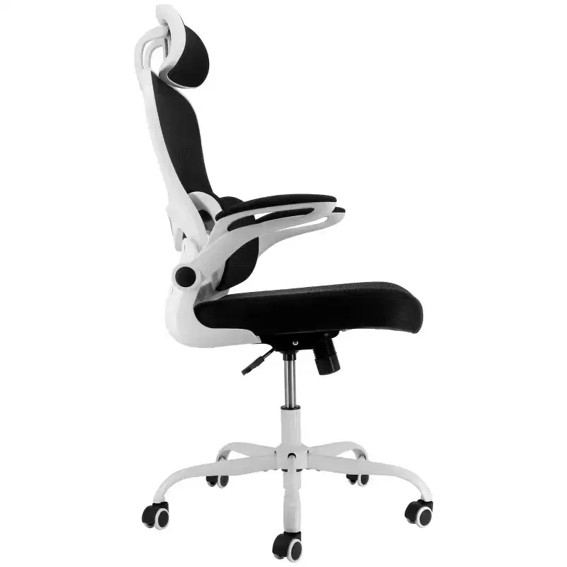 Elama High Back Adjustable Mesh and Fabric Office Chair with Metal Base and Adjustable Head Rest