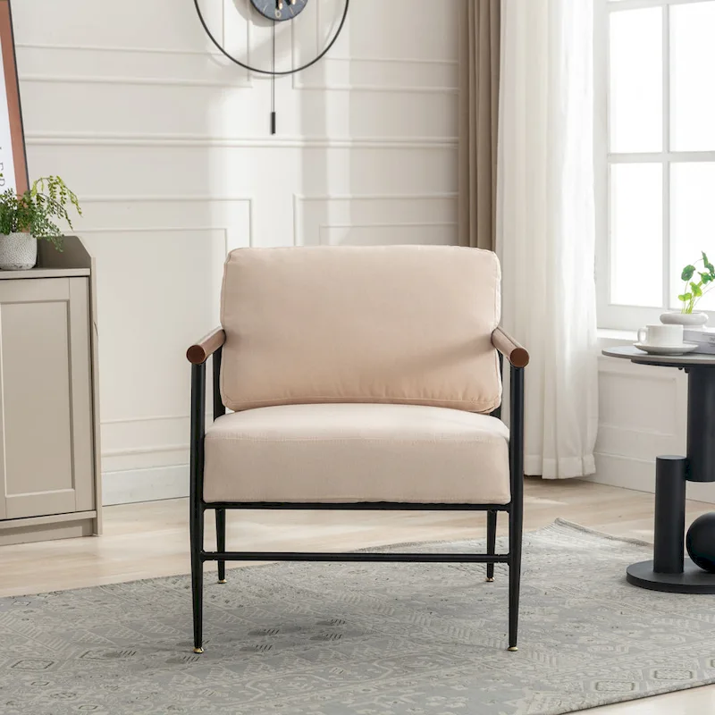 Foldable Saucer Chair with Faux Fur Cushion