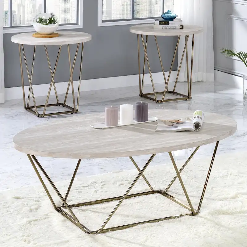 Ravine Faux Marble Top Coffee Table