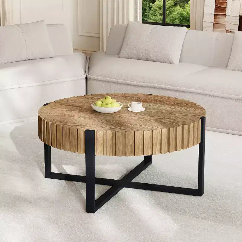 Zane Industrial Round Coffee Table