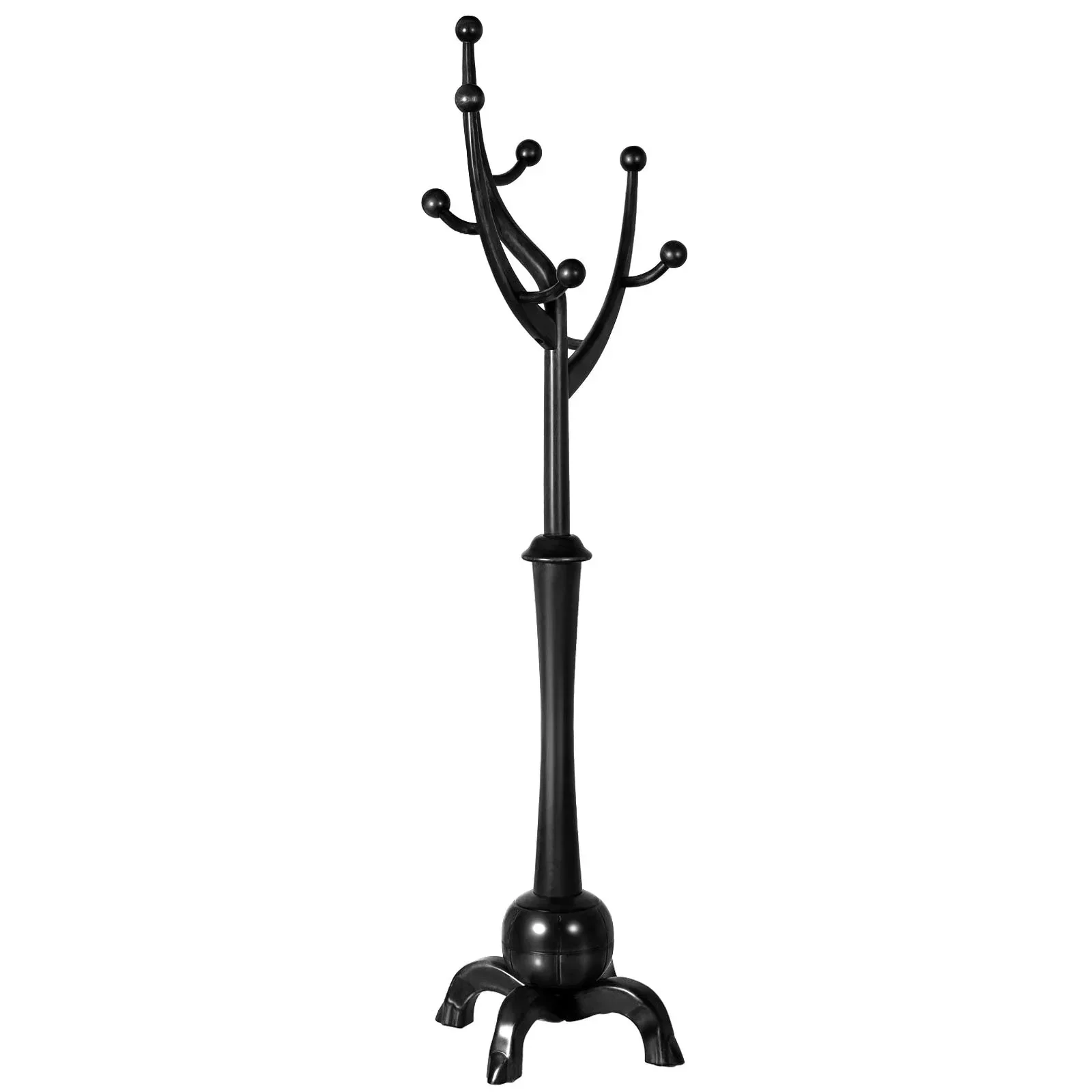 Tree-branch Rubberwood Freestanding Coat Rack with 8 Hooks - 24.5W x 70.87H