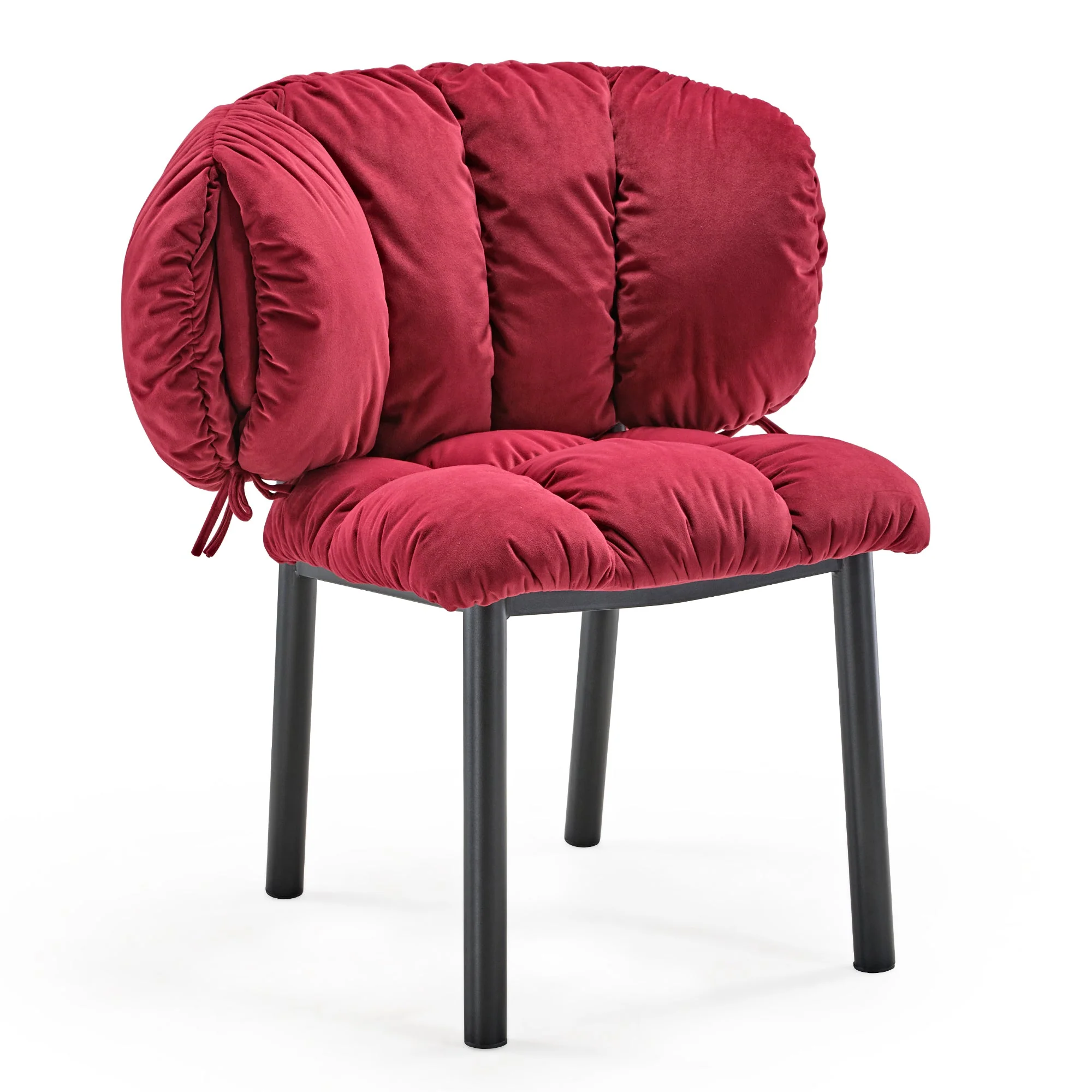 Velvet Dining Side Chair, Set of 1, Red and Green