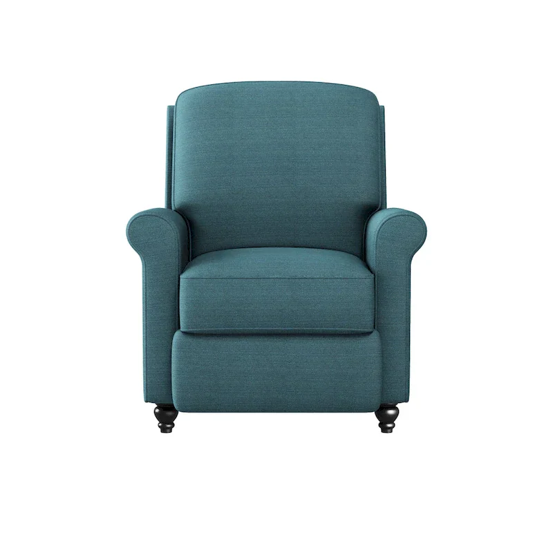 Caribbean Blue Linen Push Back Recliner Chair - Single Seat