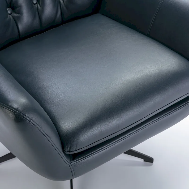 Cleveland Tufted Faux Leather Swivel Chair by Greyson Living