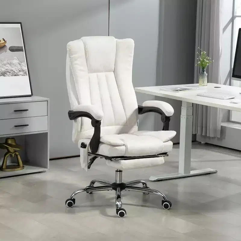 Massage Office Chair with 6 Points and Heat, Reclining Computer Chair with Adjustable Height and Footrest