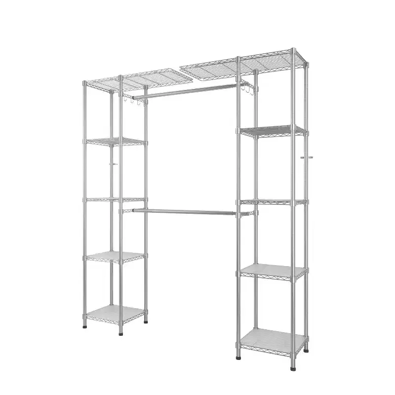 Karl Home Silver Electroplated Carbon Steel Coat Rack 57.9x13.8x70.9 Inches
