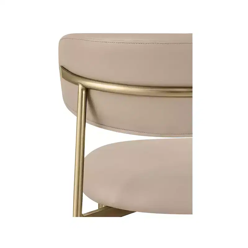 Taupe Vegan Leather Dining Chair, Set of 2