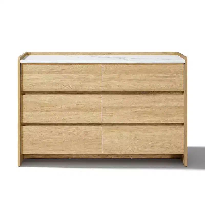 6-Drawer Double Dresser with Mirror