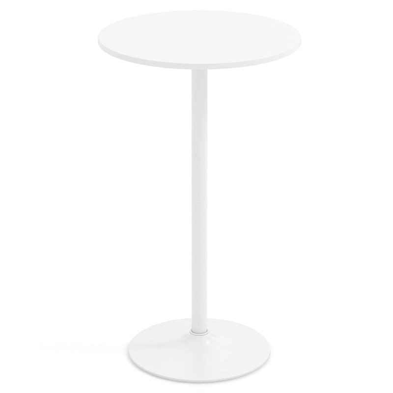 White MDF Metal Bistro Table with Stable Round Base