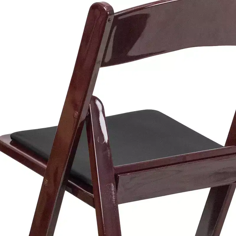 Emma and Oliver 2 Pack Wedding Party Event Resin Folding Chair with Vinyl Padded Seat