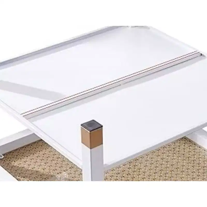 Everett Gold Mesh Glass Coffee Table with Metal Frame