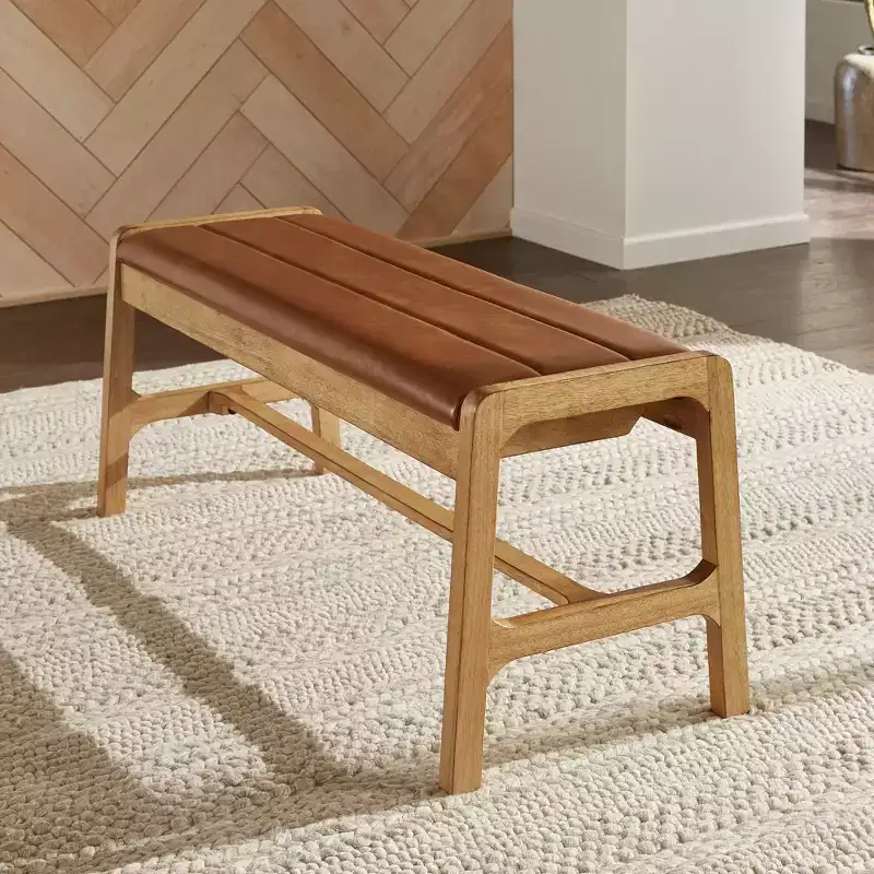 Modern Scandinavian Wood Finish Bench