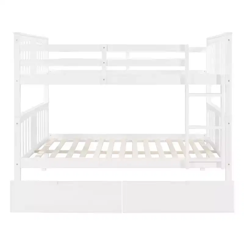 Luxystar Modern Full over Full Bunk Bed with 2 Drawers
