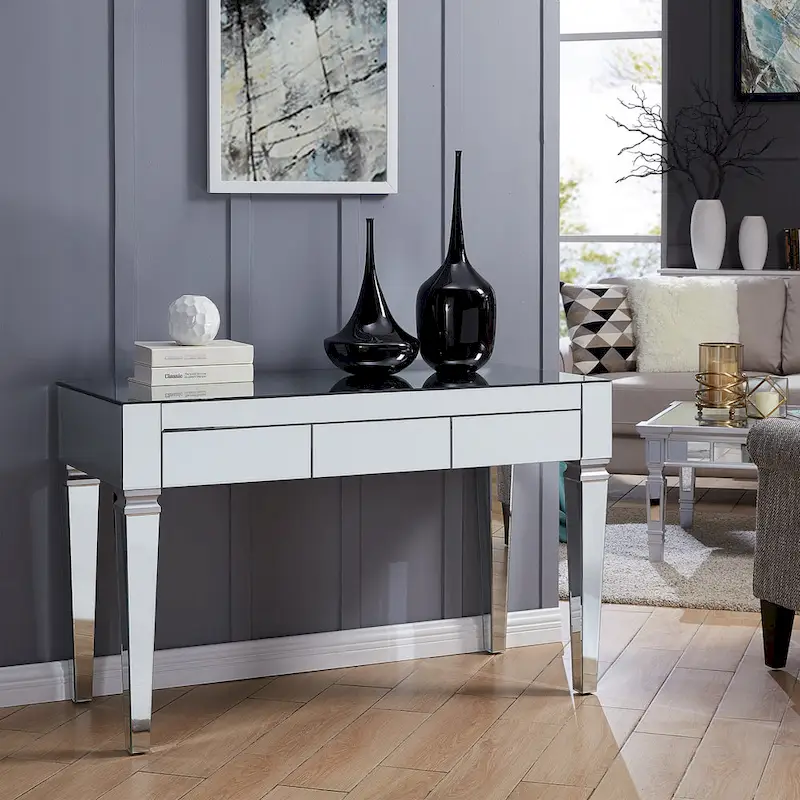 Silver Mirrored Desk