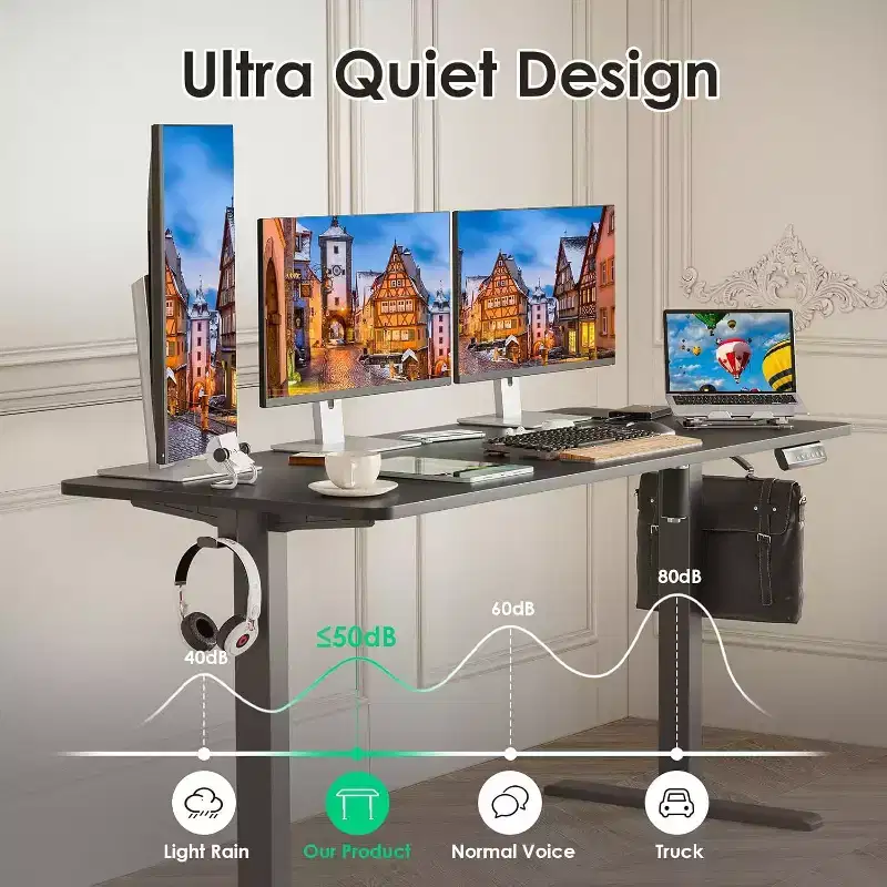 Black Electric Standing Desk, 55
