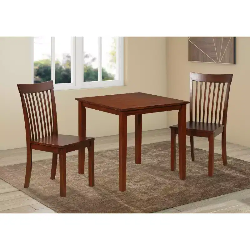 Square Solid Wood Dining Table Cappuccino Rubberwood Compact 30