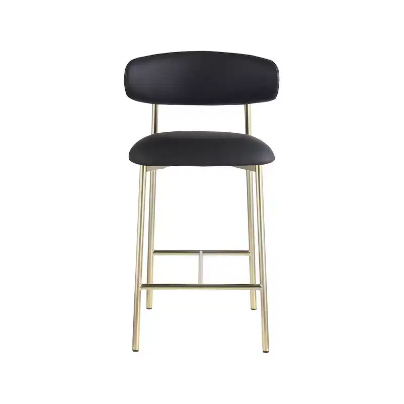 Meridian Furniture,Lupita Black Vegan Leather Counter Stool, Set of 2
