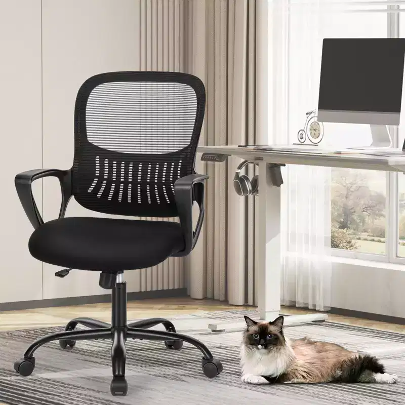 TUYOHW Mesh Swivel Criss Cross Chair on Wheels,41.5 Height Office Chair with Adjustable Height,Gaming Chair for Office
