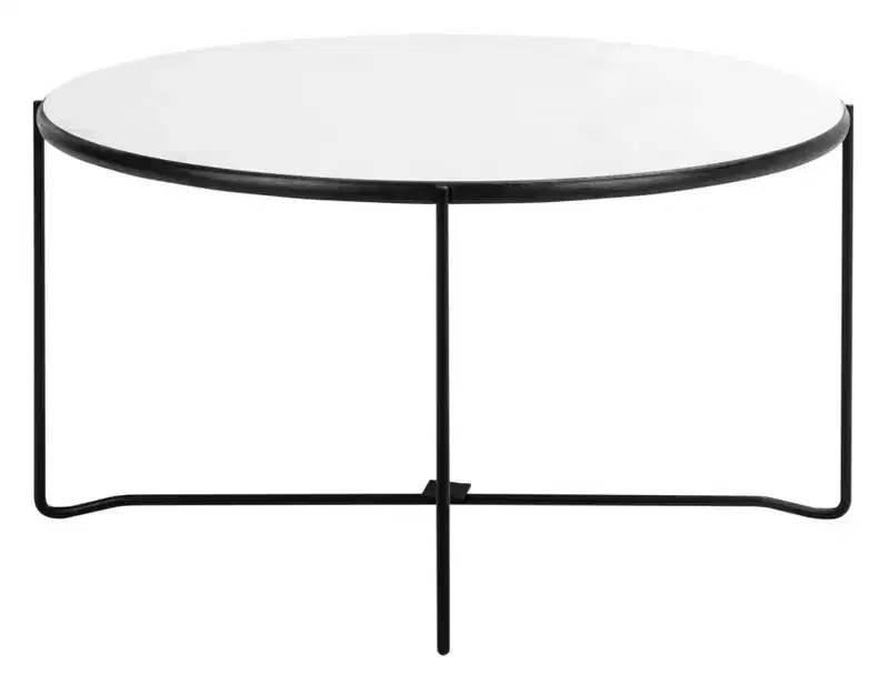 Wrena Round Coffee Table - White/Black - Safavieh
