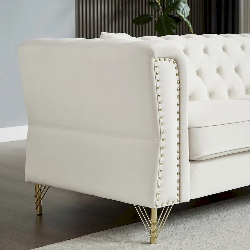 60.2 Chesterfield Velvet Sofa