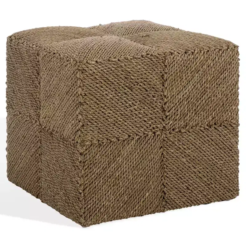 Malta Woven Seagrass Ottoman - CWK2028 - Natural - Safavieh Couture