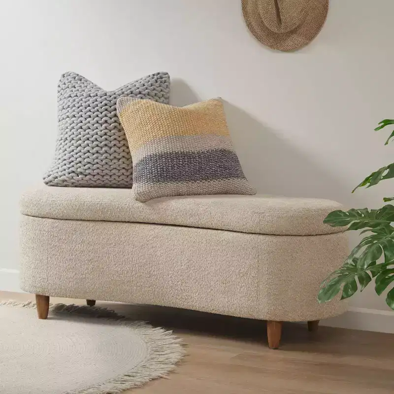 Boucle Flip Top Storage Bench | 48