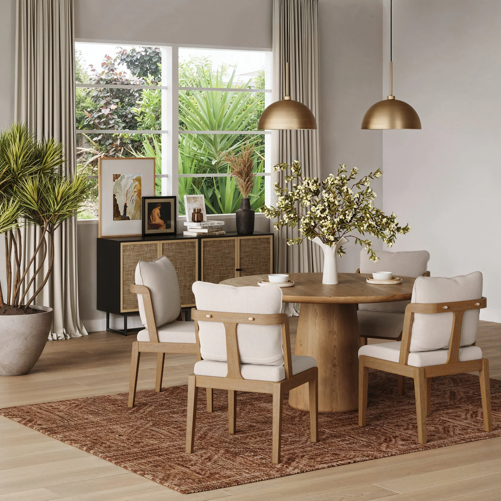 Scandinavian Dining Chair with Back Light Brown