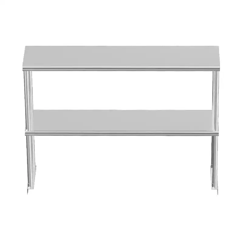 Stainless Steel Double Overshelves, 48x12 Inch, Commercial Overshelves with Adjustable Under Shelf, Rust Resistant, for Prep Table Workbench