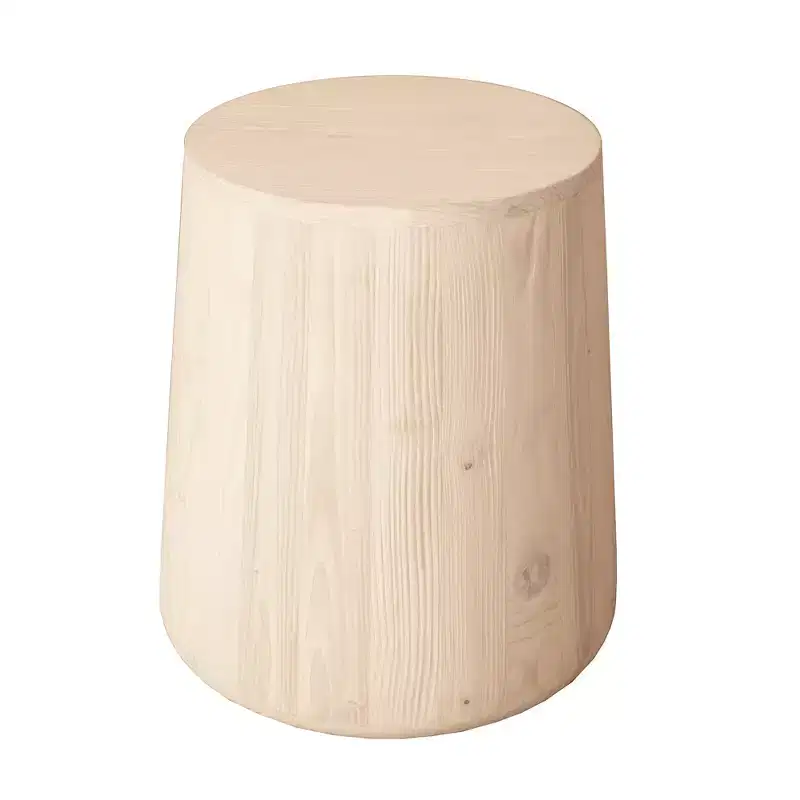 18 Inch Natural Solid Wood Round End Table