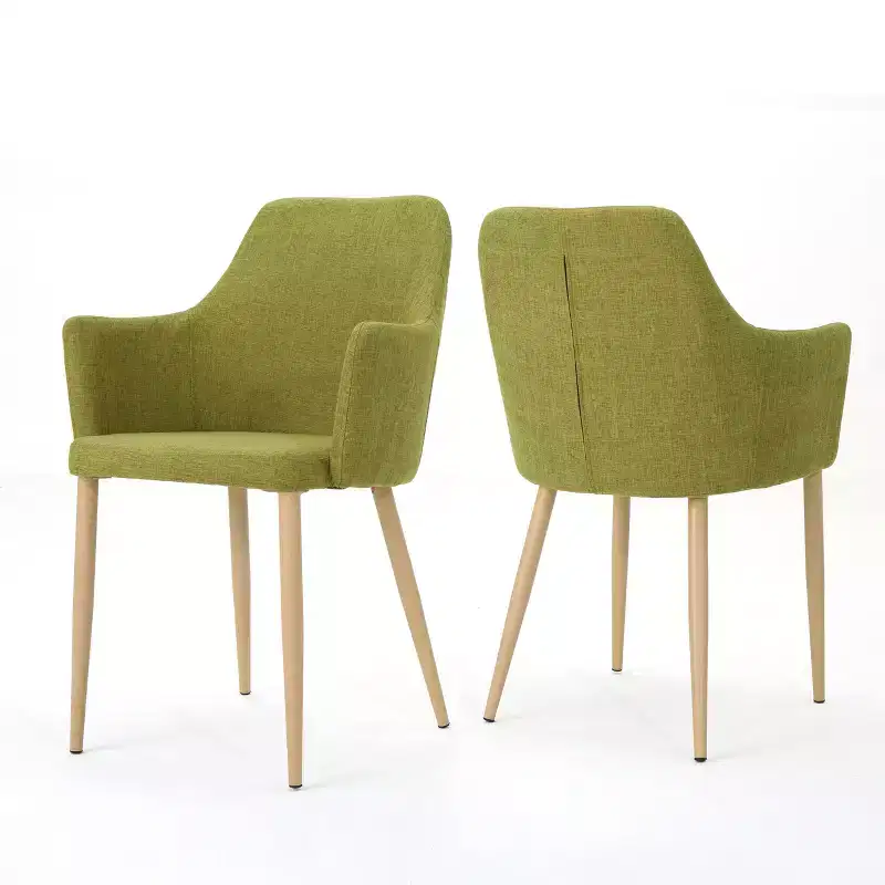 GDFStudio Navagio Mid Century Modern Fabric Upholstered Dining Chairs (Set of 2)