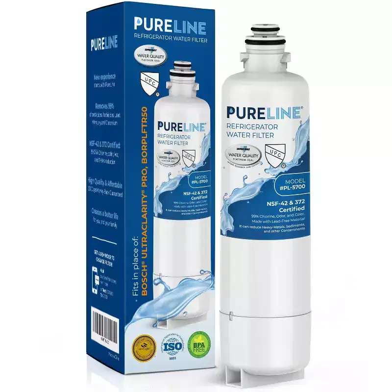 Pureline Replacement for Bosch Ultra Clarity Pro Water Filter, BORPLFTR50, BORPLFTR55, 11025825, 12028325 B36CT80SNS Refrigerator Water Filter