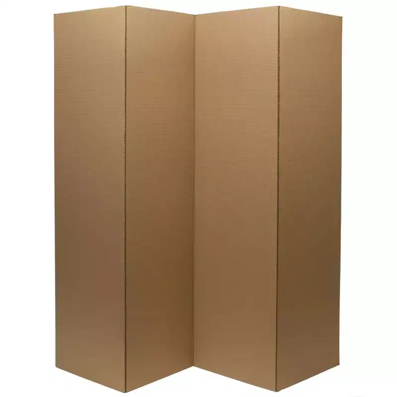 Brown / White 4-Panel Folding Room Divider – 1 Person