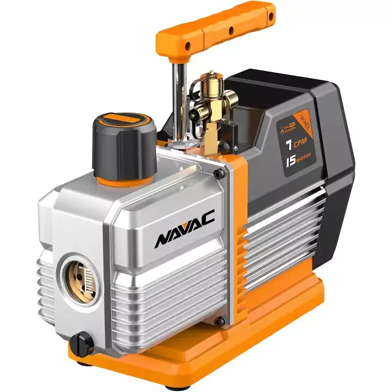 NAVAC NP7DP2 HVAC Vacuum Pump - Dual-Stage AC Motor - A2L Refrigerants - A/C Vacuum Pump Kit - For Evacuation of HVAC Equipment - 15 Microns - 7 CFM
