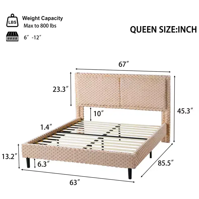 Christopher Knight Home Cassandra Modern Plush Upholstered Bed with Headboard