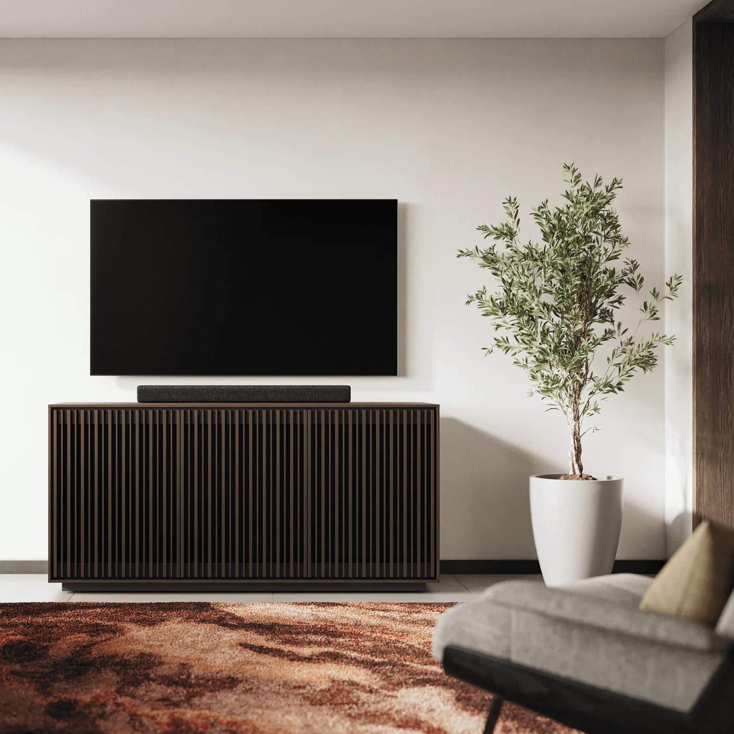 Toasted Oak Entertainment Cabinet for Living Room