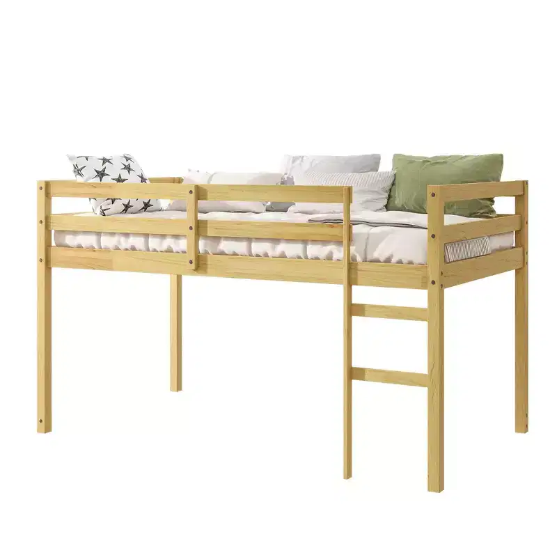 MAYEERTY Full Bed Frame Solid Pine Wood No Box Spring Needed Noise-Free Design