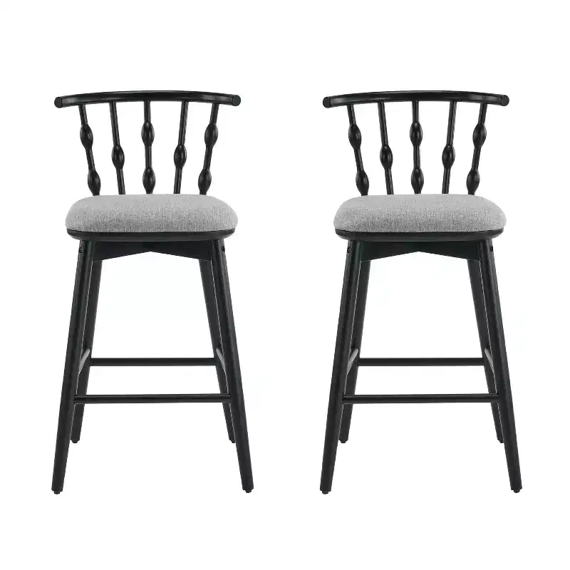 Christopher Knight Home Doria Modern Rubberwood Upholstered Barstools (Set of 2)