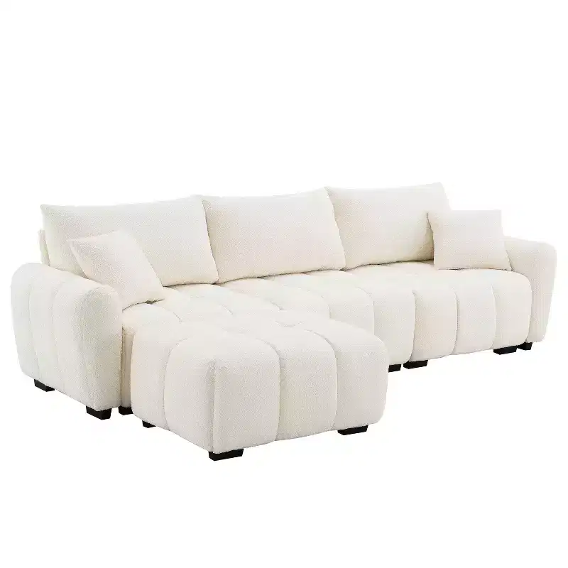 Merax L-Shaped Sectional Sofa with Free-Moving Ottoman