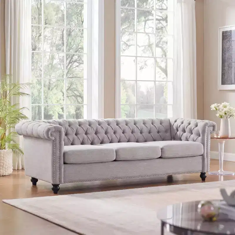 Christopher Knight Home Parkhurst 3 Seater Sofa with Nailhead Trim