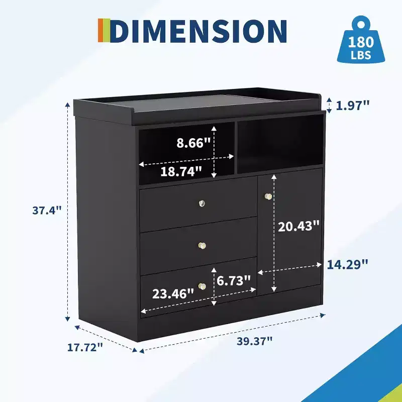3-in-1 Baby Dresser with Changing Table