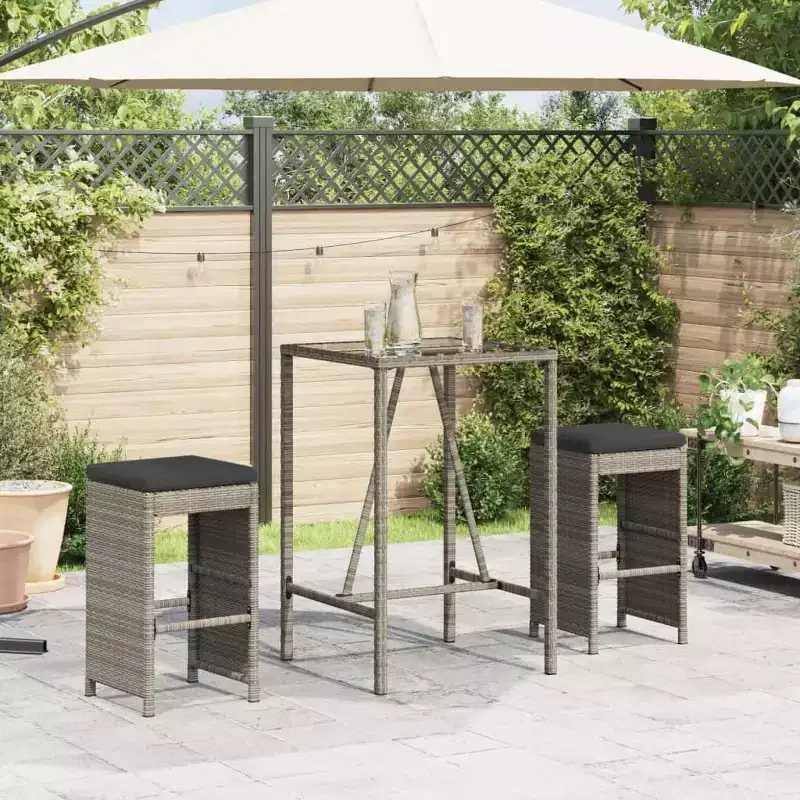 vidaXL Garden Bar Stool Set of 6 PE rattan Standard