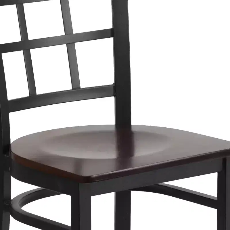 Flash Furniture Black Window Back Metal Restaurant Chair