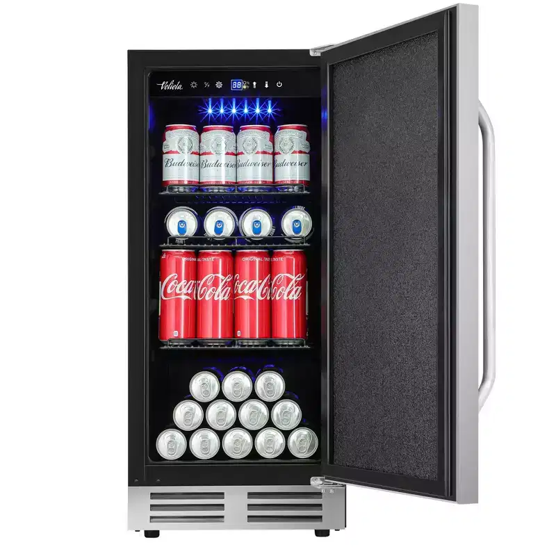 Hooure Beverage Refrigerator - 15-Inch,127 Can Capacity Beverage Cooler Outdoor/home