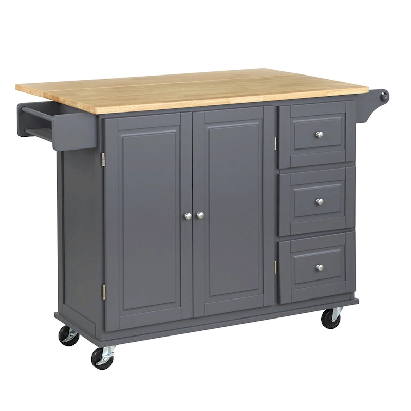 Simple Living 3-drawer Drop Leaf Kitchen Cart