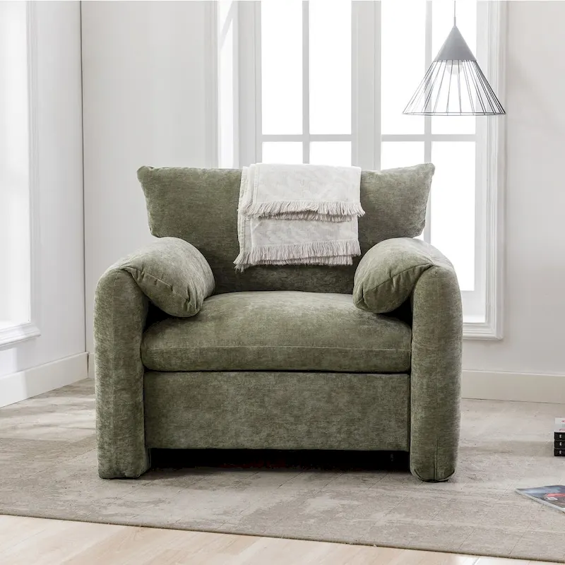 Chenille Oversized Armchair Accent Chair Single Sofa