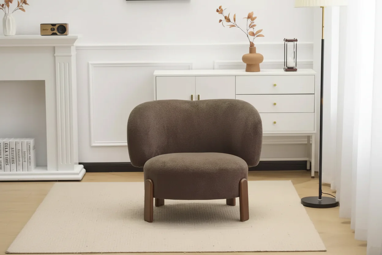 Mid-Century Modern Upholstered Wingback Armless Chair