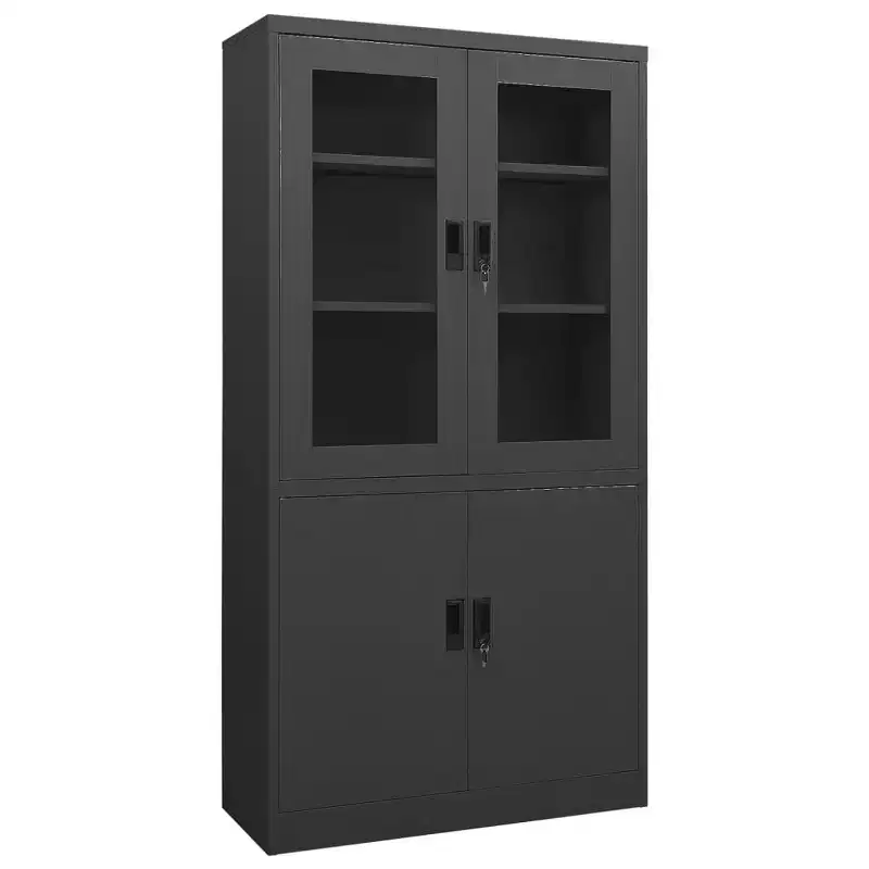 Steel Filing Cabinet with 4 Doors and 3 Shelves