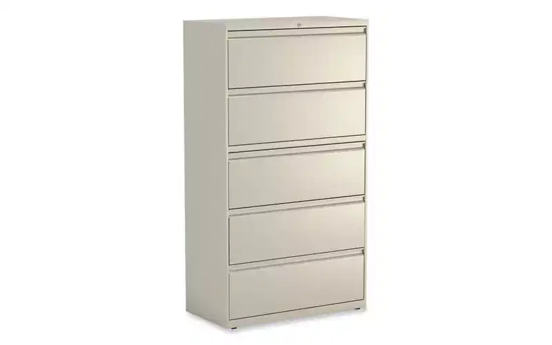 Alera Lateral File, 5 Legal/Letter/A4/A5-Size File Drawers, Putty, 36 x 18.63 x 67.63